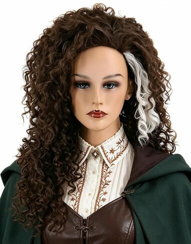 Lucoacos Bellatrix Lestrange Wig Women's Dark Brown Long Wavy Curly Hair Halloween Cosplay Costume Wig in Kuwait