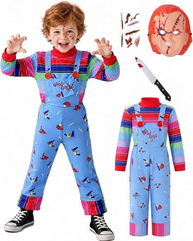 HANERREAL Chucky Costume for Kids Halloween Child's Ghost Costume Toddler Cospaly Outfit in Kuwait