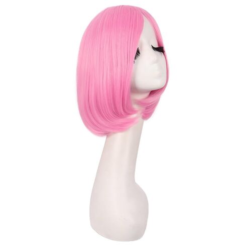 MapofBeauty 12 Inches/30cm Short Straight Diagonal Bangs Wig (Navy Blue) in Kuwait