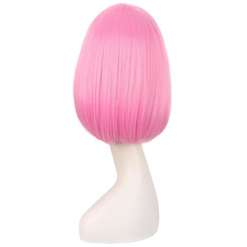 MapofBeauty 12 Inches/30cm Short Straight Diagonal Bangs Wig (Navy Blue) in Kuwait