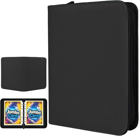 50 Pack Jumbo Card Sleeves for A5 3/6 Ring Binders, 5.4" x 7.4" Ultra-Clear Top-Loading Sheets, Double-Sided Design with 100 Pockets, Oversized Card Protectors in Saudi Arabia