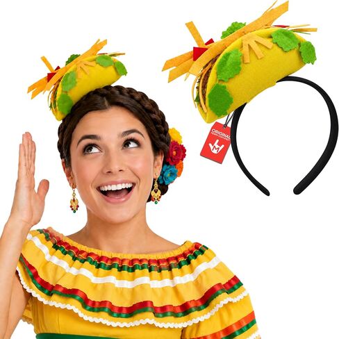 Nicky Bigs Novelties Unisex Adult Mini Taco Headband Costume Accessory, Multi-color, One Size in Kuwait