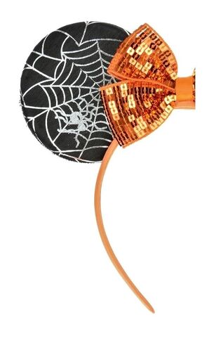 A Miaow Black Mouse Ears Headband MM Glitter Hair Hoop Women Adults Butterfly Sequin Costum Hair Clasp Halloween Party Holiday Park Accessory (Net Black and Orange) in Kuwait
