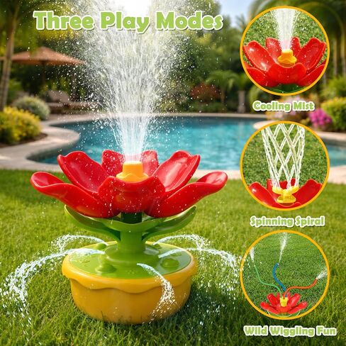 Sprinkler for Kids Outdoor Water Toys: 3 in 1 Flower Toddler Sprinkler Toy in Saudi Arabia