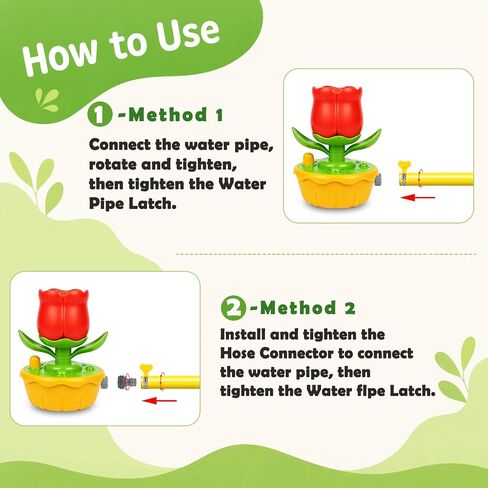 Sprinkler for Kids Outdoor Water Toys: 3 in 1 Flower Toddler Sprinkler Toy in Saudi Arabia