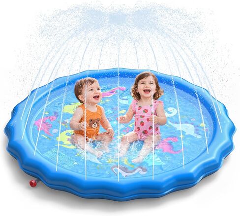 QPAU Splash Pads for Toddlers 1-3, Outdoor Sprinkler Design, 67 in in Kuwait