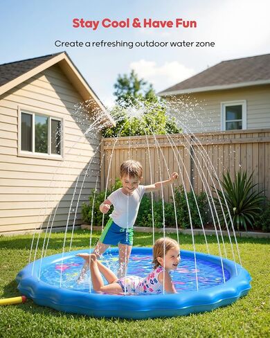 QPAU Splash Pads for Toddlers 1-3, Outdoor Sprinkler Design, 67 in in Kuwait