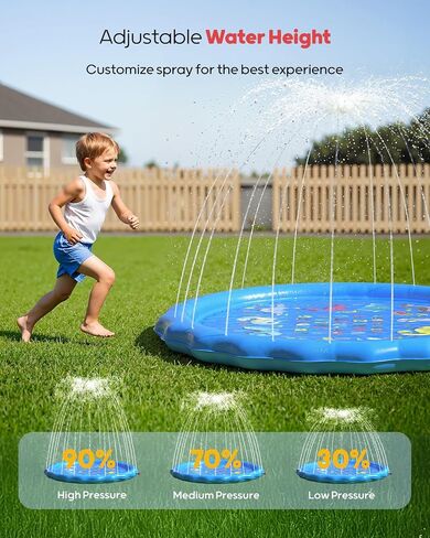 QPAU Splash Pads for Toddlers 1-3, Outdoor Sprinkler Design, 67 in in Kuwait