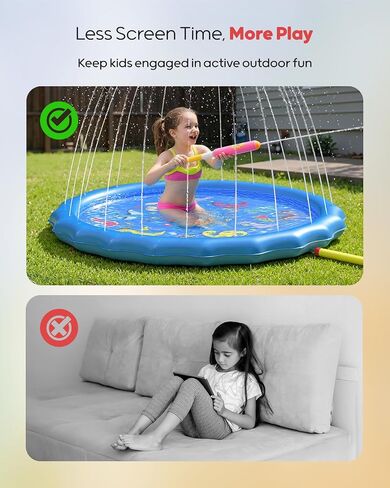 QPAU Splash Pads for Toddlers 1-3, Outdoor Sprinkler Design, 67 in in Kuwait