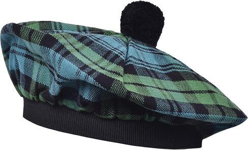 Scottish Tam Hat - Traditional Tam O Shanter Hat Men Caps with Pompom - Classic Scottish Caps for Men in Kuwait