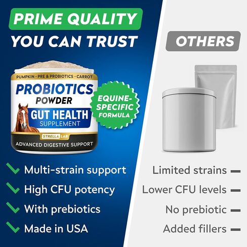 STRELLALAB Horse Probiotic Powder, 240 Servings – Equine Gut Supplement in Saudi Arabia