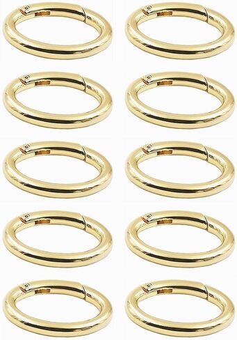 WEICHUAN 10PCS Zinc Alloy Round Spring Clips Carabiner - 1-1/4" Gate O Ring Round Carabiner Snap Clip Trigger Spring Keyring Buckle Organizing Accessory Metal Secure Holder(Gold) in Kuwait