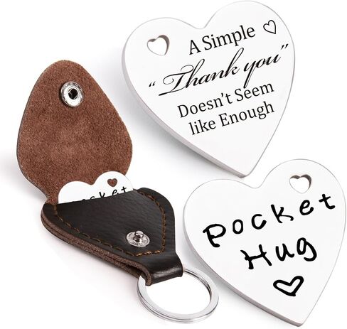 Qunrwe Pocket Hug Token,Long Distance Gifts Keepsake,Double Sided Inspirational Thinking of you Gift with Leather Keychain in Kuwait