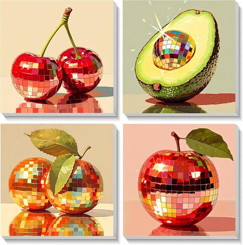 AUKELHJ 4 Pack Framed Paint by Numbers Kit for Adults, Halloween, 8x8 inch in Kuwait