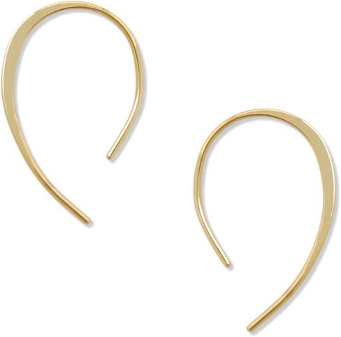 Humble Chic Upside Down Hoop Earrings - Hypoallergenic Lightweight Wire Needle Drop Dangle Threader Hoops for Women, Safe for Sensitive Ears - Plated in 925 Sterling Silver or 18k Gold in Kuwait