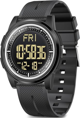 Beeasy Digital Watch Waterproof with Stopwatch Alarm Countdown Dual Time, Ultra-Thin Super Wide-Angle Display Digital Wrist Watches for Men Women in Kuwait
