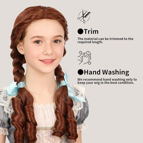 Onedor HairWiz 20 Inch Chocolate Brown Brunette Long Curly Wavy Hair Full Head Halloween Cosplay Kids Wig. Wig Cap Incl. (With Braid) in Saudi Arabia