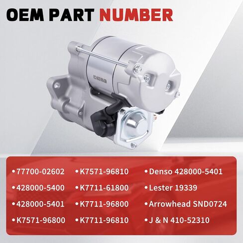 Starter Motor for Kubota RTV 1100 RTV-X1100C 410-52310 12V 1.4kW OSGR in Saudi Arabia