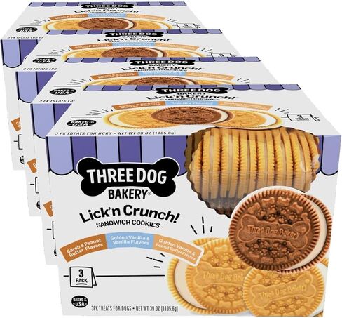 Three Dog Bakery Lick'n Crunch! Dog Treats Variety Pack - 13 oz - 3 Pack in Saudi Arabia