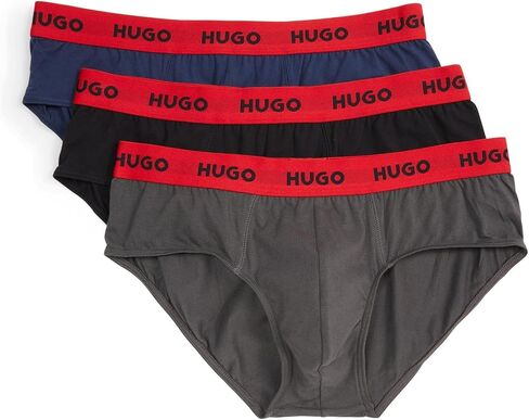 HUGO Men's 3 Pack Stretch Cotton Hip Brief in Kuwait