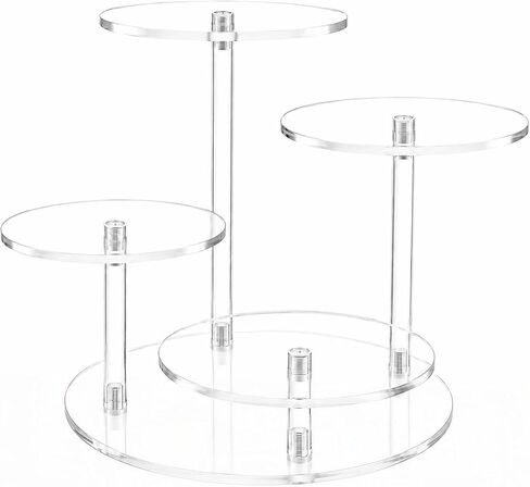 4-Tier Clear Acrylic Display Riser:For LEGO Botanical Collection Sets,Multi-Tier Showcase Figurine Display Shelf Riser for Collectibles and Room Decor,Tabletop Plant Stand,Perfume Riser Holder in Kuwait