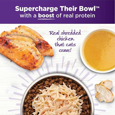 Wellness Bowl Boosters Shreds with Broth Wet Cat Food Topper, Grain Free, Natural, Chicken Recipe, 1.75 oz, Pack of 12 Pouches in Kuwait