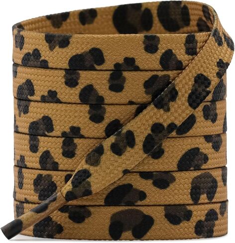 DELELE Animal Print Flat Shoelaces: Colored Pattern Sneakers Shoe Laces 2 Pair in Saudi Arabia