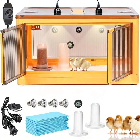 142L Chicken Brooder Box for Chicks Kit with Heater Chicks Warmer Brooder Plate Ducks Tent Pen Thermometer for 30 Ducks Bedding Indoor Quail Brooder (142L) in Saudi Arabia