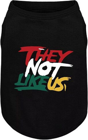 Comfortable Polyester-Cotton Dog Shirt –with 'They NOT Like US', Perfect for Small & Medium Dogs, Soft & Stylish Pet Apparel for Everyday Wear. Black M in Kuwait