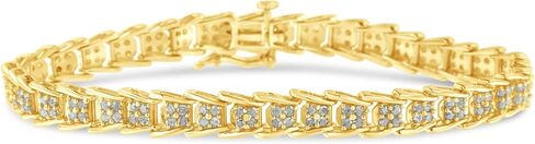 .925 Sterling Silver 2.0 Cttw Diamond Fan-Shaped Nested Link 7" Tennis Bracelet (I-J Color, I3 Clarity) – Choice of Metal Colors in Kuwait