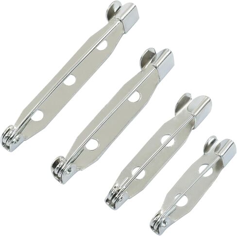 Secure Brooch Pins, 60 Pcs, Silver Bar Pins Clasp Backings 4 Sizes in Saudi Arabia