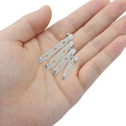 Secure Brooch Pins, 60 Pcs, Silver Bar Pins Clasp Backings 4 Sizes in Saudi Arabia