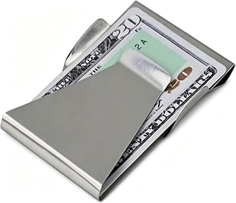 Slim Clip Double Sided Money Clip Credit Card Holder Wallet New Stainless Steel For Husband Dad Wife in Saudi Arabia