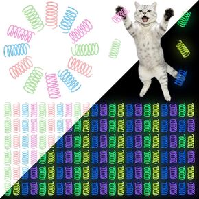 72Pcs Glow in the Dark Cat Springs,Wide Colorful Spiral Cat Toys in Kuwait