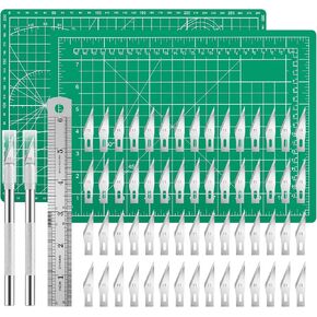 Headley Tools Craft Knife Hobby Knife Self Healing Craft Mat(A5) and 60 PCS Spare Blades and A Ruler, Precision Craft Knife Set Ideal for Hobbyist DIY craft, Scrapbooking and Crafts Project in Kuwait