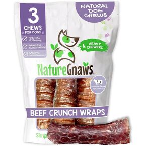 Nature Gnaws Beef Crunch Wrap Dog Chews, Trachea and Gullet 3 Count in Kuwait