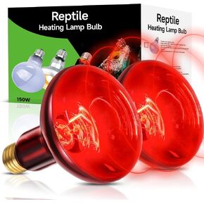 2-Pack 150W Infrared Heat Lamp - Reptile Heat Emitter, Red Heat Bulb for Chicked, Snake & Leopard Gecko, E26 Base in Kuwait