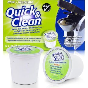 Quick & Clean [18-Pack] Keurig Cleaning Pods - K Cup Cleaner Pod For Keurig - 2.0 Coffee Machine Compatible, Removes Stains, Non-Toxic and Eco-Friendly - Descaler/Descaling Solution Compatible in Saudi Arabia