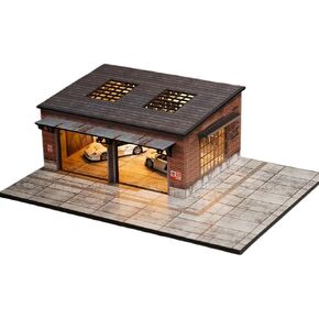 1:64 Diorama American Building Garage, LED Parking Lot Scene Display Case in Kuwait