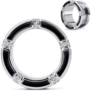 COOEAR 1 Pair Elegant Ear Tunnels and Plugs Piercing Earrings Stainless Steel Ear Gauges 2g to 1 inch. in Kuwait