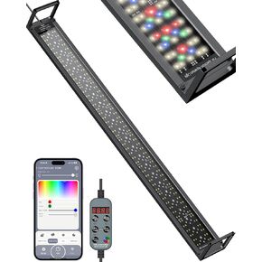 Pawfly Aquarium Light for Plants, 42 W Bluetooth Fish Tank Light, Full Spectrum Aquarium Lights for 48"-54" Fish Tanks, Extendable 24/7 LED Lights with Timer Modes & Adjustable Brightness in Kuwait