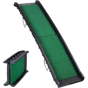 Folding Dog Ramp for Car Truck SUV 61 Inches Portable Pet Ramp with Grass Padded for Large Dogs Non Slip with Raised Siderails (Grass Surface) in Kuwait