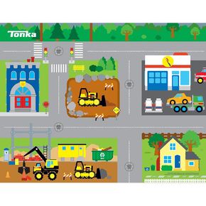 Imaginmat: Deluxe - Tonka - Floor Playmat & Toy Car, 30.5 x 20.5, Character Vehicle & Road Accessories, Durable EVA Foam Mat, Licensed, Kids Ages 3+ in Saudi Arabia