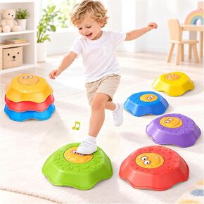 Stepping Stones for Kids - Anti-Slip Toddler Balance Stones with Squeaky Sound - 5pc Crab Sensory Toys for Indoor & Outdoor Play - Montessori Gross Motor Skills Obstacle Course for Boys Girls Toddlers in Saudi Arabia