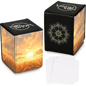 MTG Deck Box with 2 Dividers, MTG Commander Deck Box Hold 100 Double-Sleeved Cards, Magnetic Card Box Compatible with Magic the Gathering, Plains in Saudi Arabia