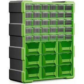 Modular Parts Organizer with Drawers and Bins Heavy Duty Storage Cabinet with Separated Compartments Made in Utiliza for Workshop, Workbench, Blue in Kuwait