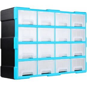 Hardware Organizer Cabinet Space-Saving Wall-Mountable Parts Cabinet with Transparent Drawers for Workshop, Workspace, Blue Black in Kuwait