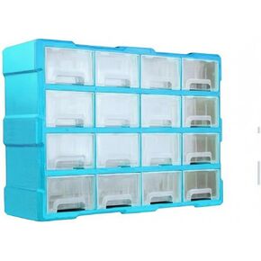 Hardware Organizer Cabinet Space-Saving Wall-Mountable Parts Cabinet with Transparent Drawers for Workshop, Workspace, Garage, Blue Black in Kuwait