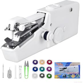 Portable Handheld Sewing Machine, Mini Electric Sewing Machine for Home Travel, Quick Fabric Repair, DIY Crafts, Lightweight Manual Sewing Kit with Accessories(Batteries Not Included) in Kuwait