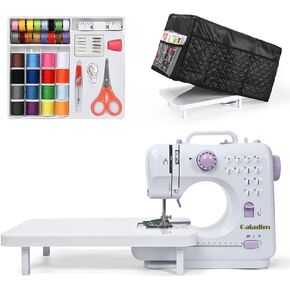 Mini Sewing Machine for Beginners (Includes Cover with Storage Pockets, Extension Table And Sewing supplies set) by Galadim GD-051-A26 in Kuwait